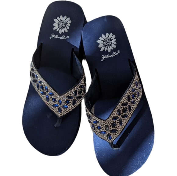 yellow box stefani flip flops